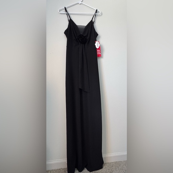 AUW Long Slip Column Sexy Black Dress Women's Size L NWT - Picture 6 of 9